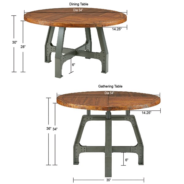 INK+IVY Lancaster Round Dining Set in Amber/Graphite, 3-Piece II90-0530 - Image 2