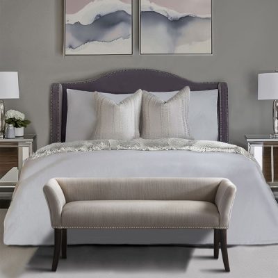 Madison Park Welburn Upholstered Bench in Grey, One Size MP105-0471