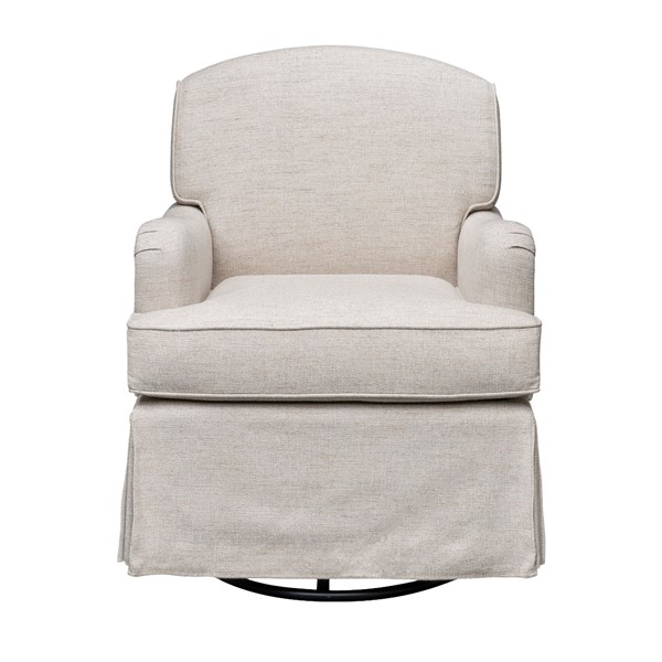 Martha Stewart Melody Swivel Glider Skirted ArmChair in Cream, One Size MT103-0189 - Image 7