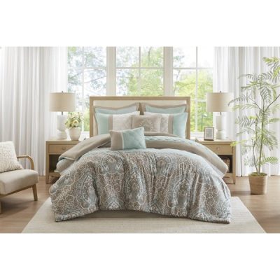 510 Design Shawnee 8 Piece Comforter Set in Seafoam, King 5DS10-0051