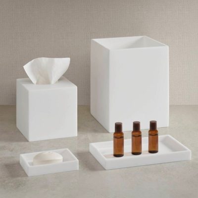 Nomad Home Clear Resin Bath Accessories set in Frosted White, One Size NH90-0088