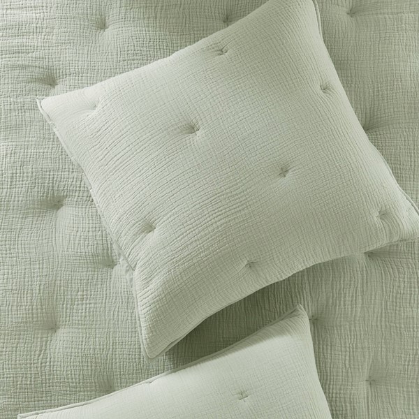 Harbor House Blue Breeze cotton gauze embroidered Euro Sham in Sage, Euro Sham HH11-1891 - Image 2