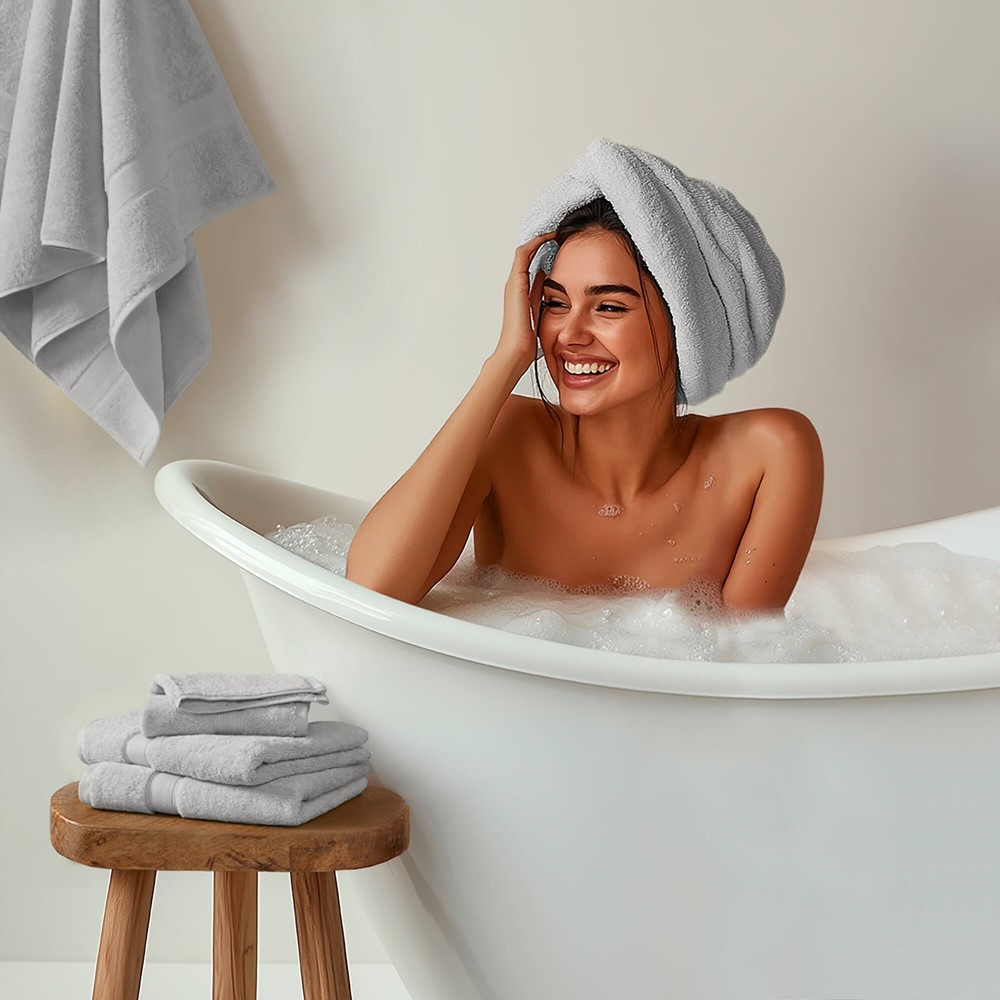 Madison Park Signature 800GSM 100% Cotton 8 Piece Towel Set in Silver, 8-Piece MPS73-191 - Image 6