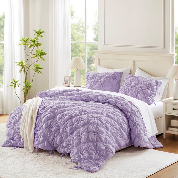 Intelligent Design Lily Comforter Set in Purple, King ID10-2475 - Image 3