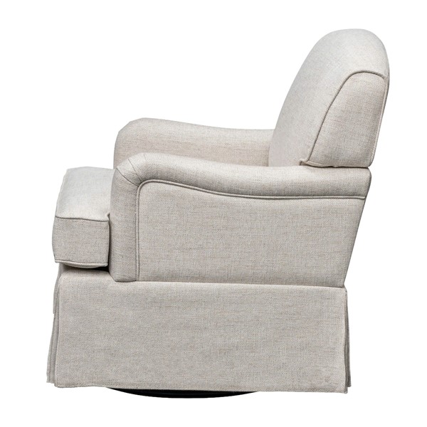 Martha Stewart Melody Swivel Glider Skirted ArmChair in Cream, One Size MT103-0189 - Image 2
