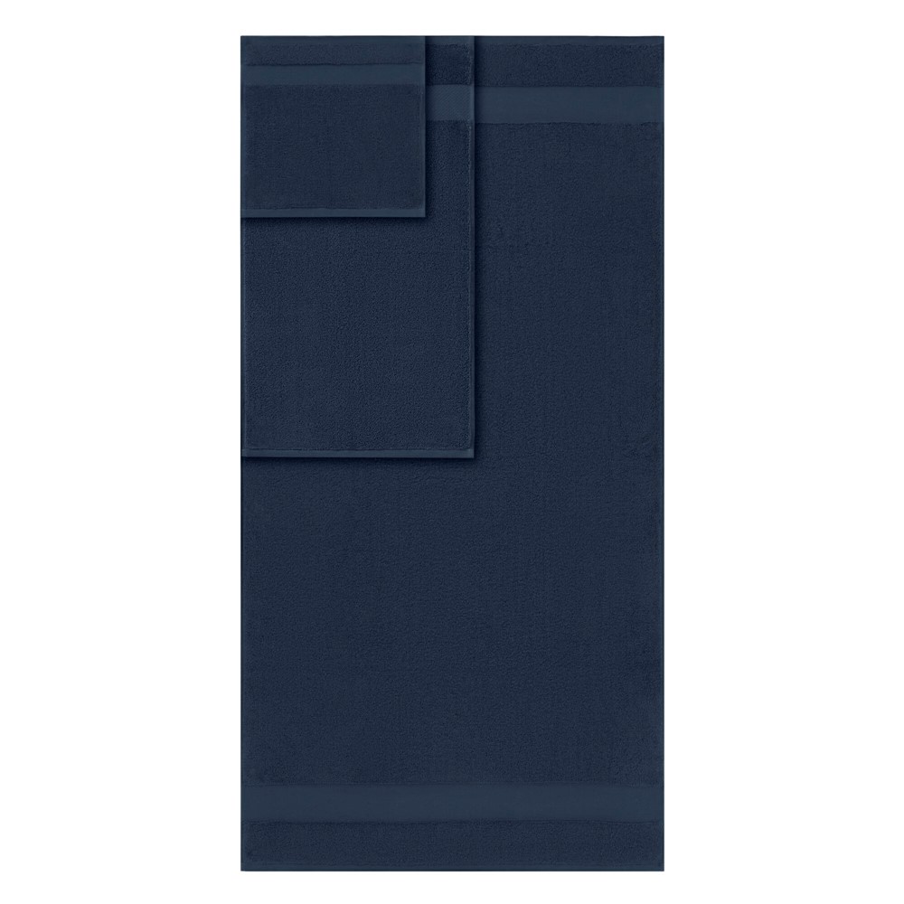 Madison Park Signature Turkish Cotton 6 Piece Bath Towel Set in Navy, 6-Piece MPS73-468 - Image 4