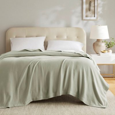 Madison Park 100% Certified Egyptian Cotton Blanket in Sage Green, King MP51N-8848