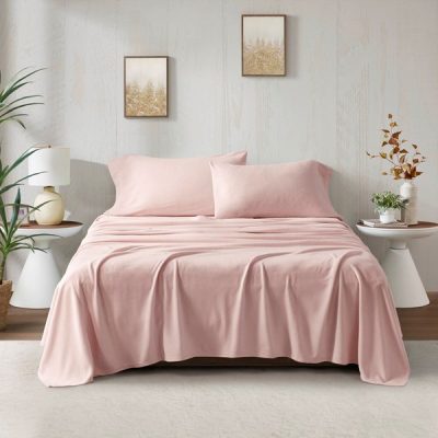 True North by Sleep Philosophy Micro Fleece Sheet Set in Blush, Queen TN20-0525