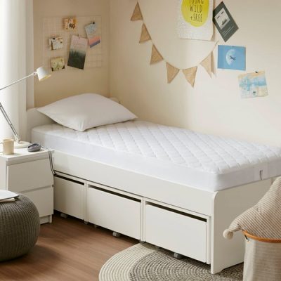 Beautyrest Heated Microfiber Mattress Pad with 3M Scotchgard in White, Twin XL BR55-0672