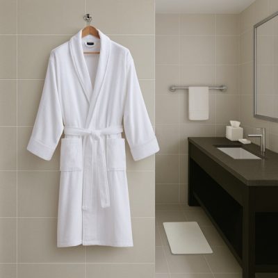 Nomad Home Terry Essential Bath Robe in White, One Size NH04-0001