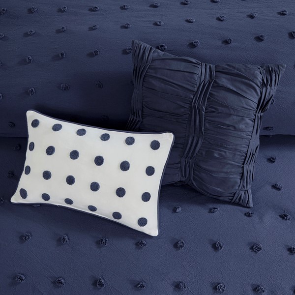 Urban Habitat Brooklyn Cotton Jacquard Comforter Set with Euro Shams and Throw Pillows in Navy, Twin/Twin XL UH10-2261 - Image 5