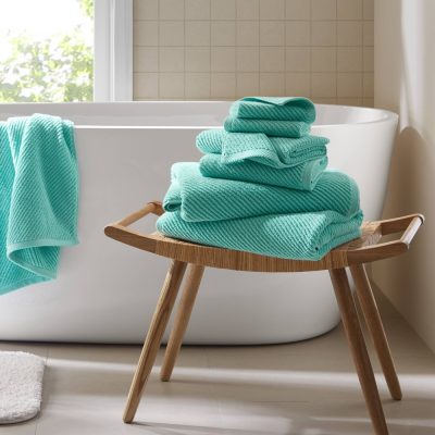 Madison Park Diagonal Ribbed in Turquoise, 6-Piece MP73-8855