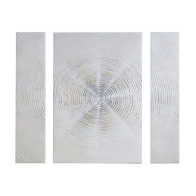 INK+IVY Silver Sand Hand Embellished Abstract 3-piece Canvas Wall Art Set in Silver, 3-Piece II95C-0151