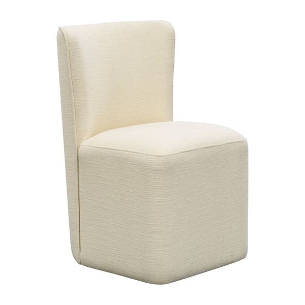 Madison Park Vela Dining Chair with castors in Cream, One Size MP108-1294 - Image 4