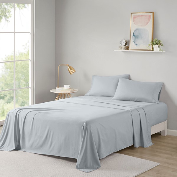 Intelligent Design Microfiber All Season Soft Touch Sheet Set in Grey, Full ID20-134 - Image 2