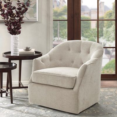 Madison Park Calvin Swivel Chair in Natural, One Size MP103-1072