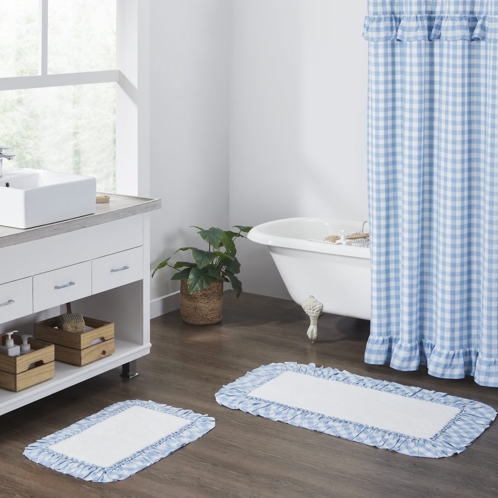 Annie Buffalo Blue Check Bathmat 27x48 - Image 2