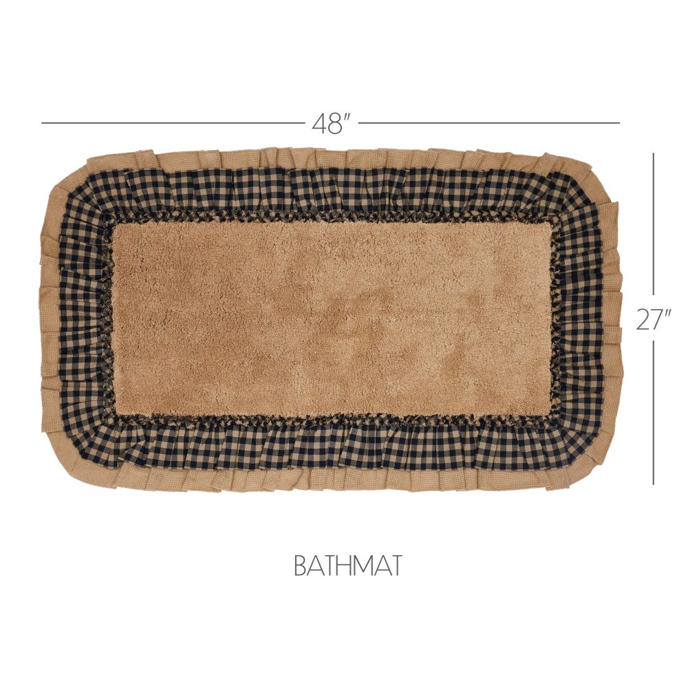 Burlap Natural w/ Black Check Bathmat 27x48 - Image 6