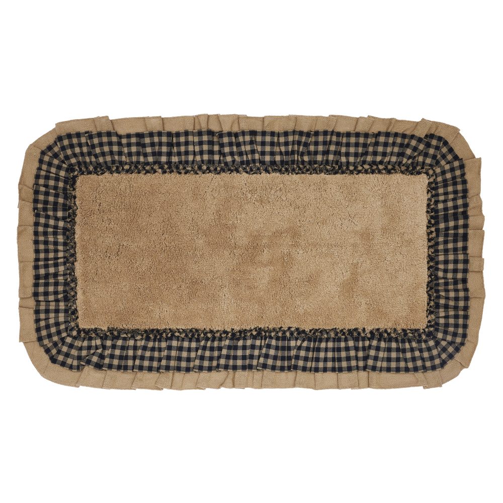 Burlap Natural w/ Black Check Bathmat 27x48 - Image 3
