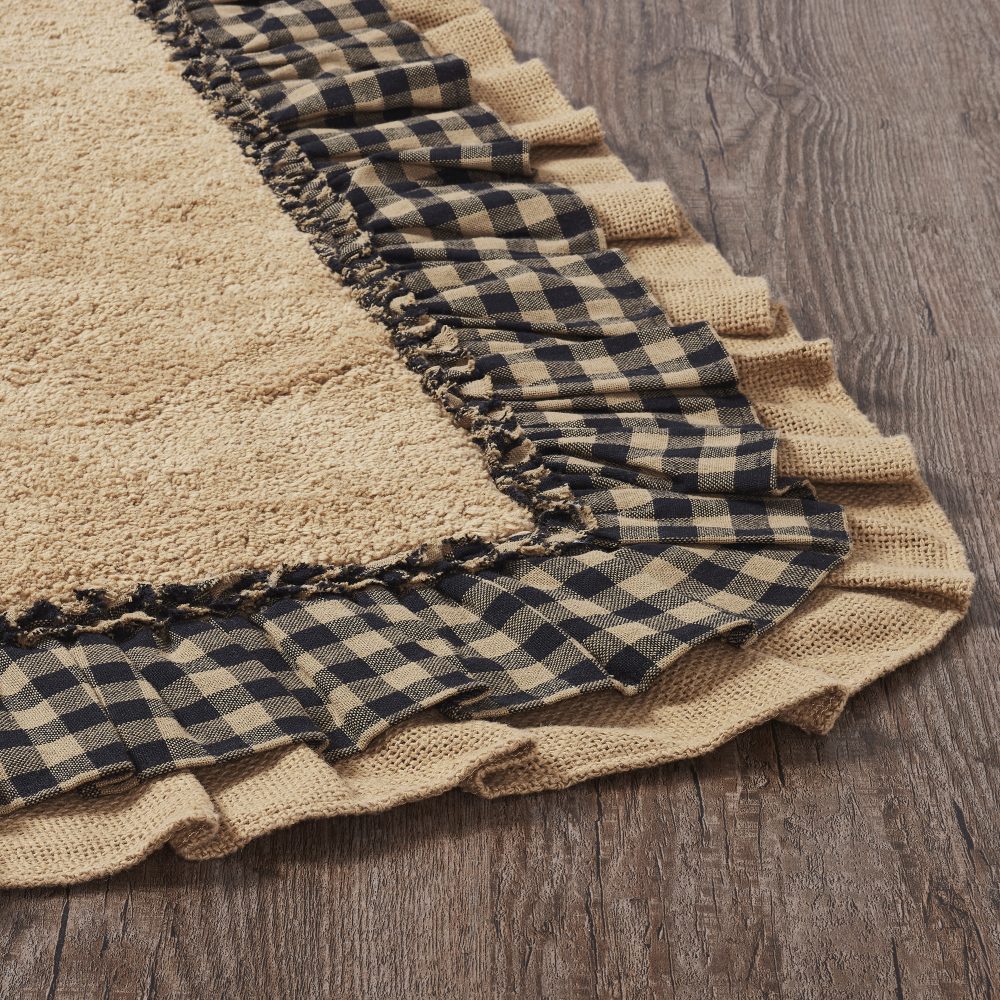 Burlap Natural w/ Black Check Bathmat 27x48 - Image 4