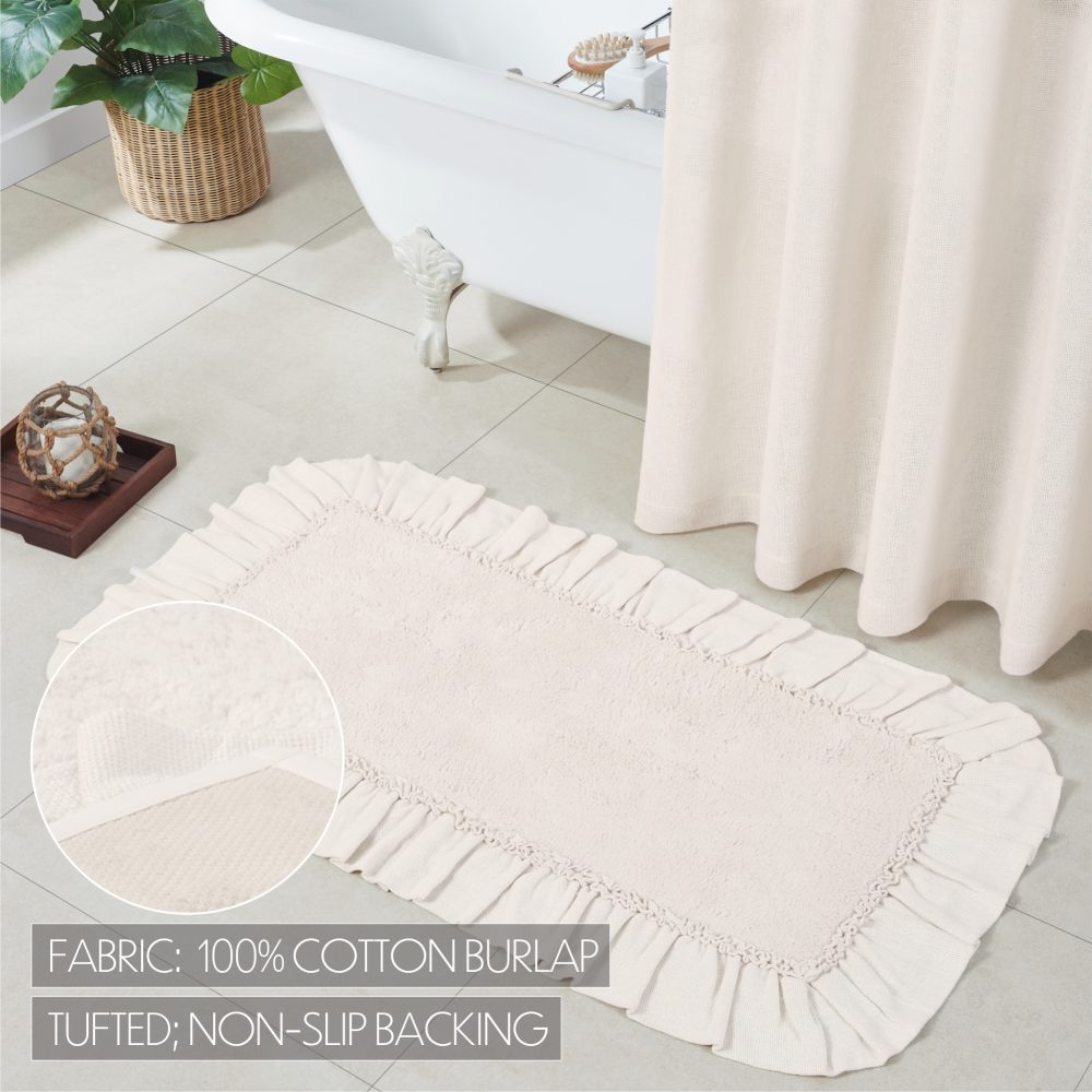 Burlap Antique White Bathmat 27x48 - Image 7