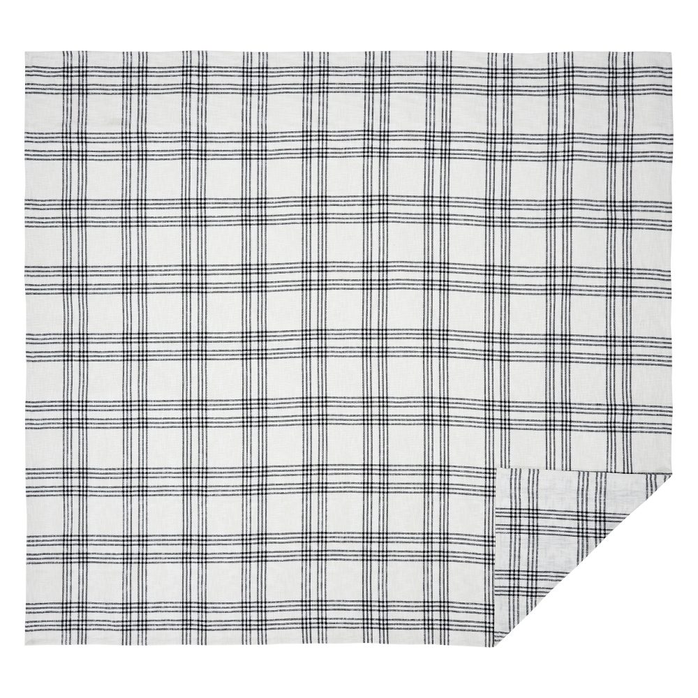 Black Plaid King Coverlet 97x110 - Image 2