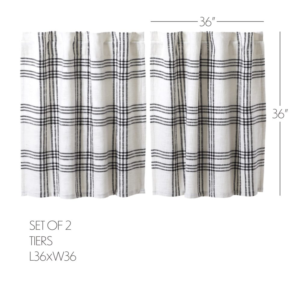 Black Plaid Tier Set of 2 L36xW36 - Image 4