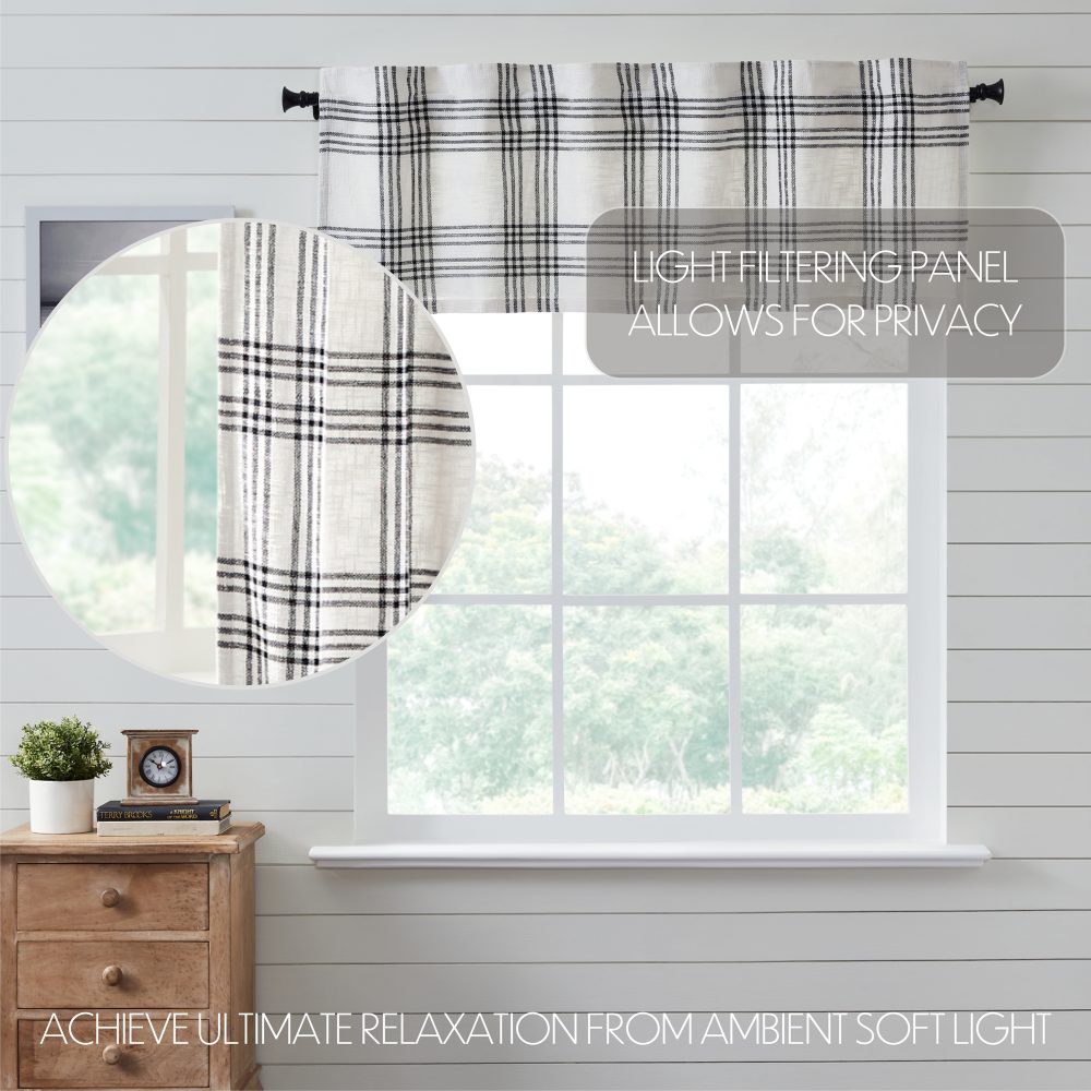 Black Plaid Valance 19x60 - Image 5