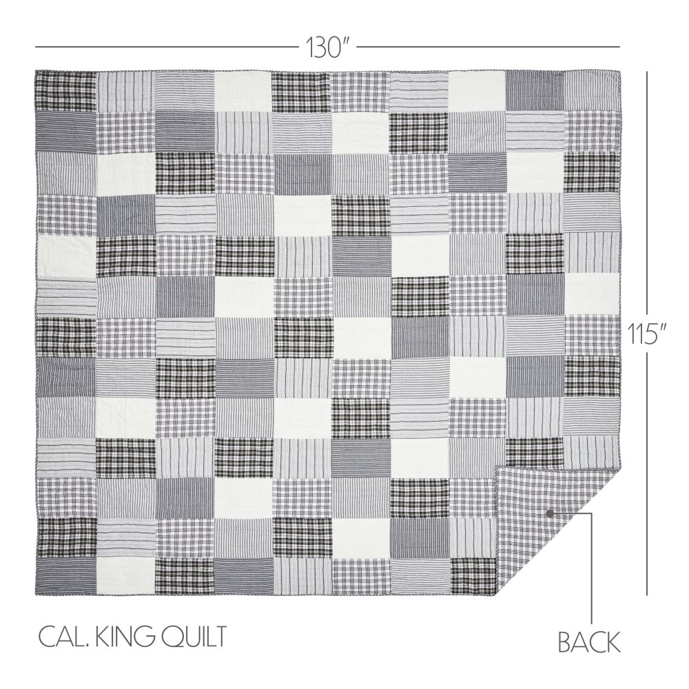 Sawyer Mill Black California King Quilt 130Wx115L - Image 6