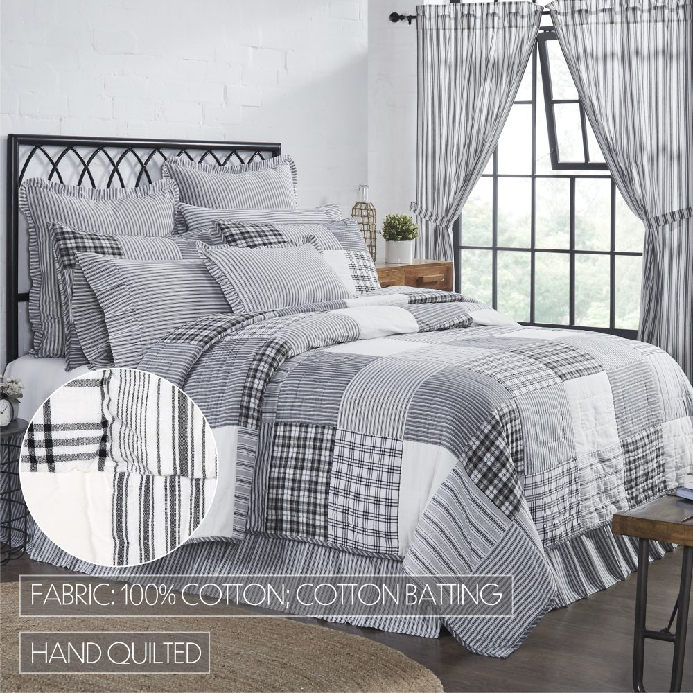 Sawyer Mill Black California King Quilt 130Wx115L - Image 7