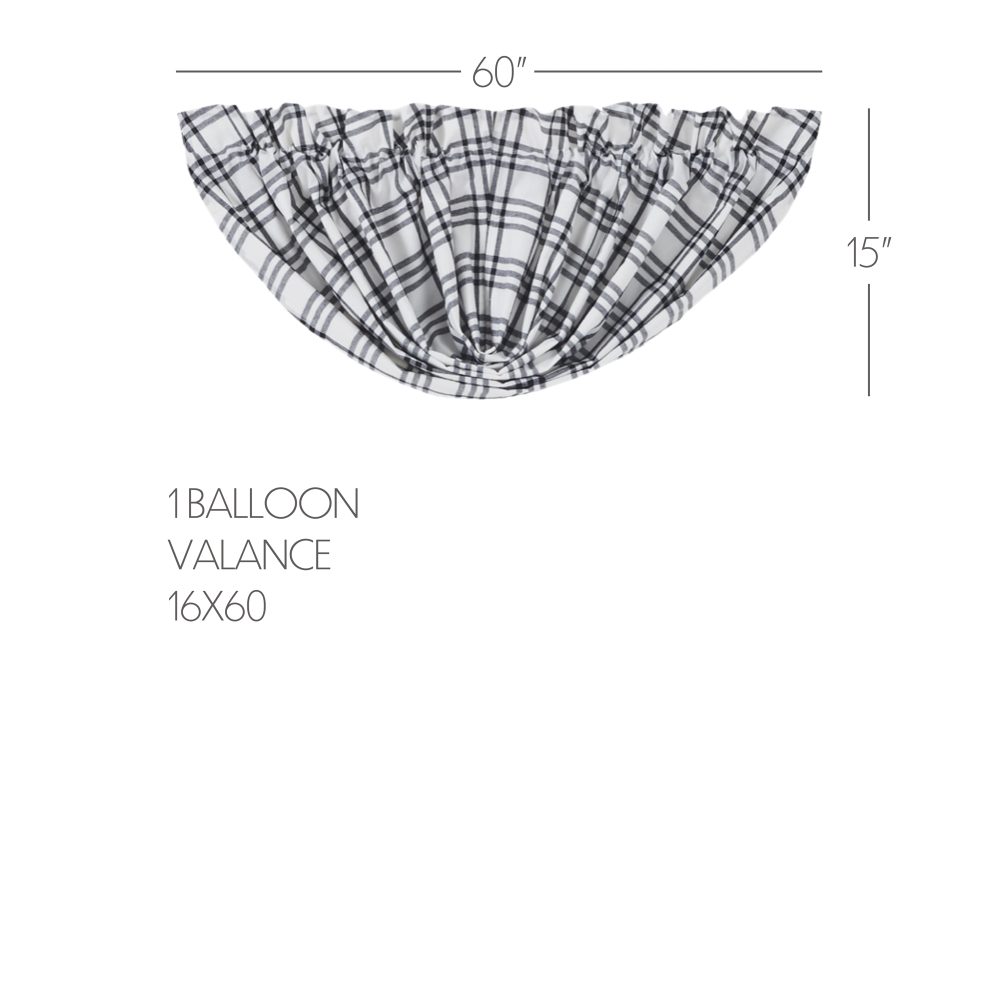 Sawyer Mill Black Plaid Balloon Valance 15x60 - Image 5