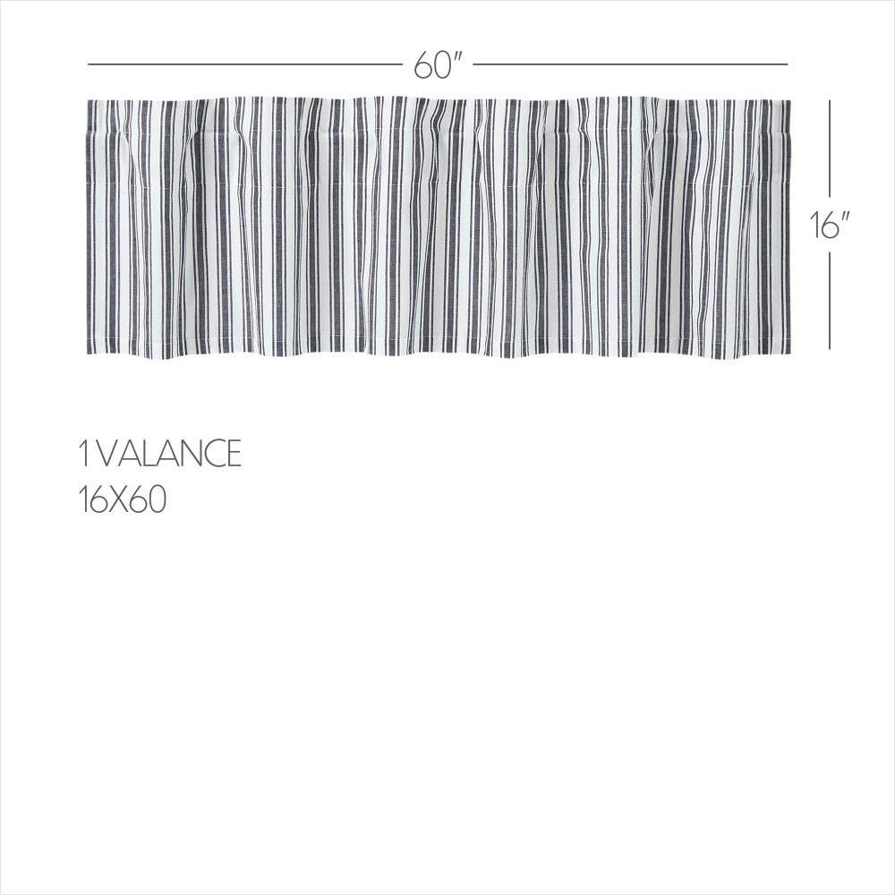 Sawyer Mill Black Ticking Stripe Valance 16x60 - Image 5