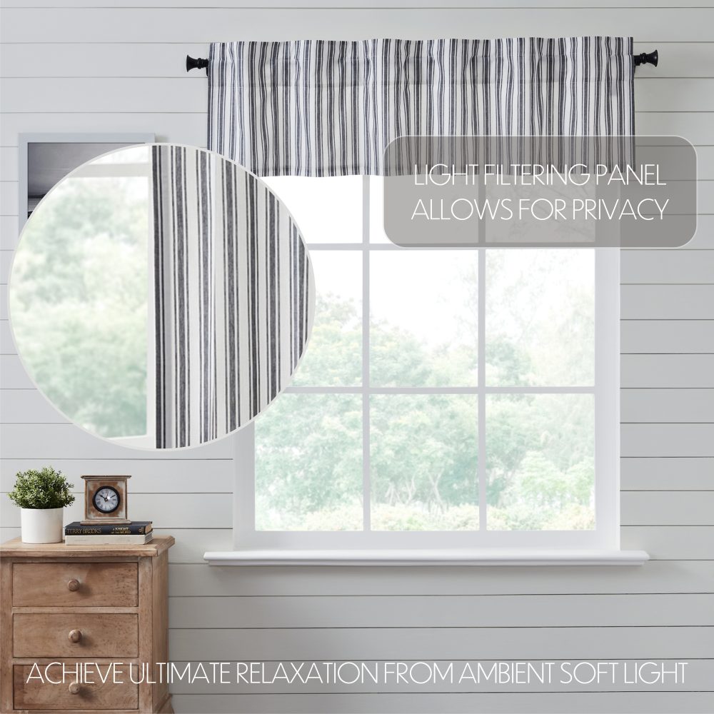 Sawyer Mill Black Ticking Stripe Valance 16x60 - Image 6