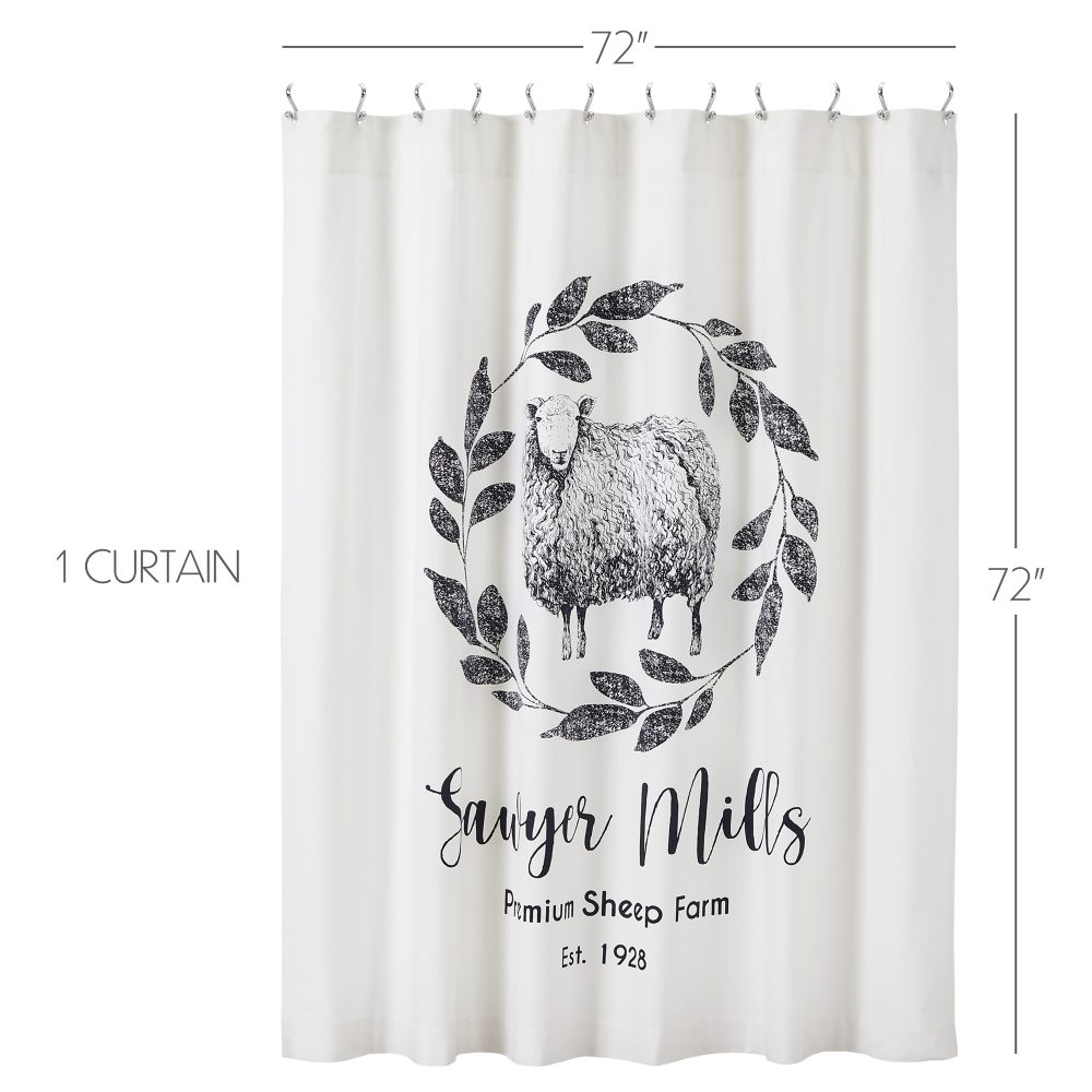 Sawyer Mill Black Sheep Shower Curtain 72x72 - Image 4