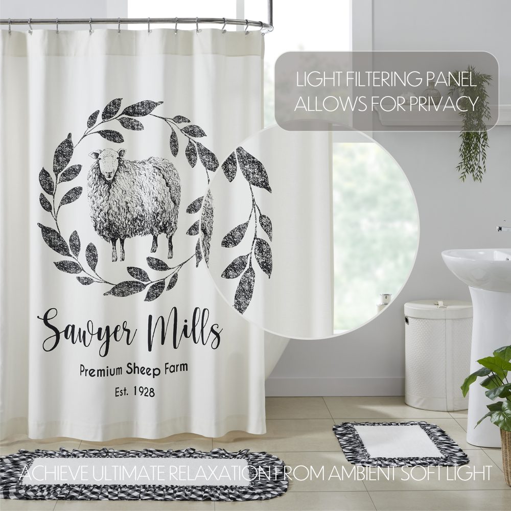 Sawyer Mill Black Sheep Shower Curtain 72x72 - Image 5