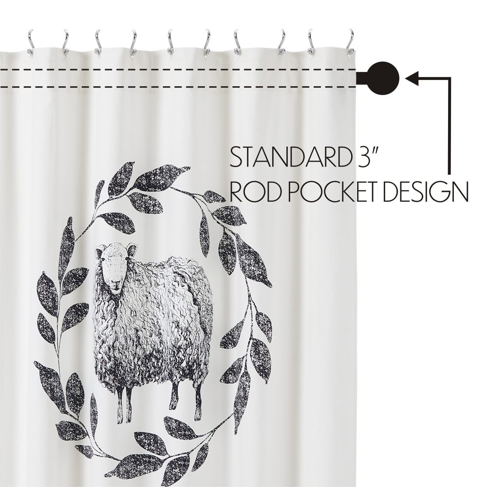 Sawyer Mill Black Sheep Shower Curtain 72x72 - Image 6