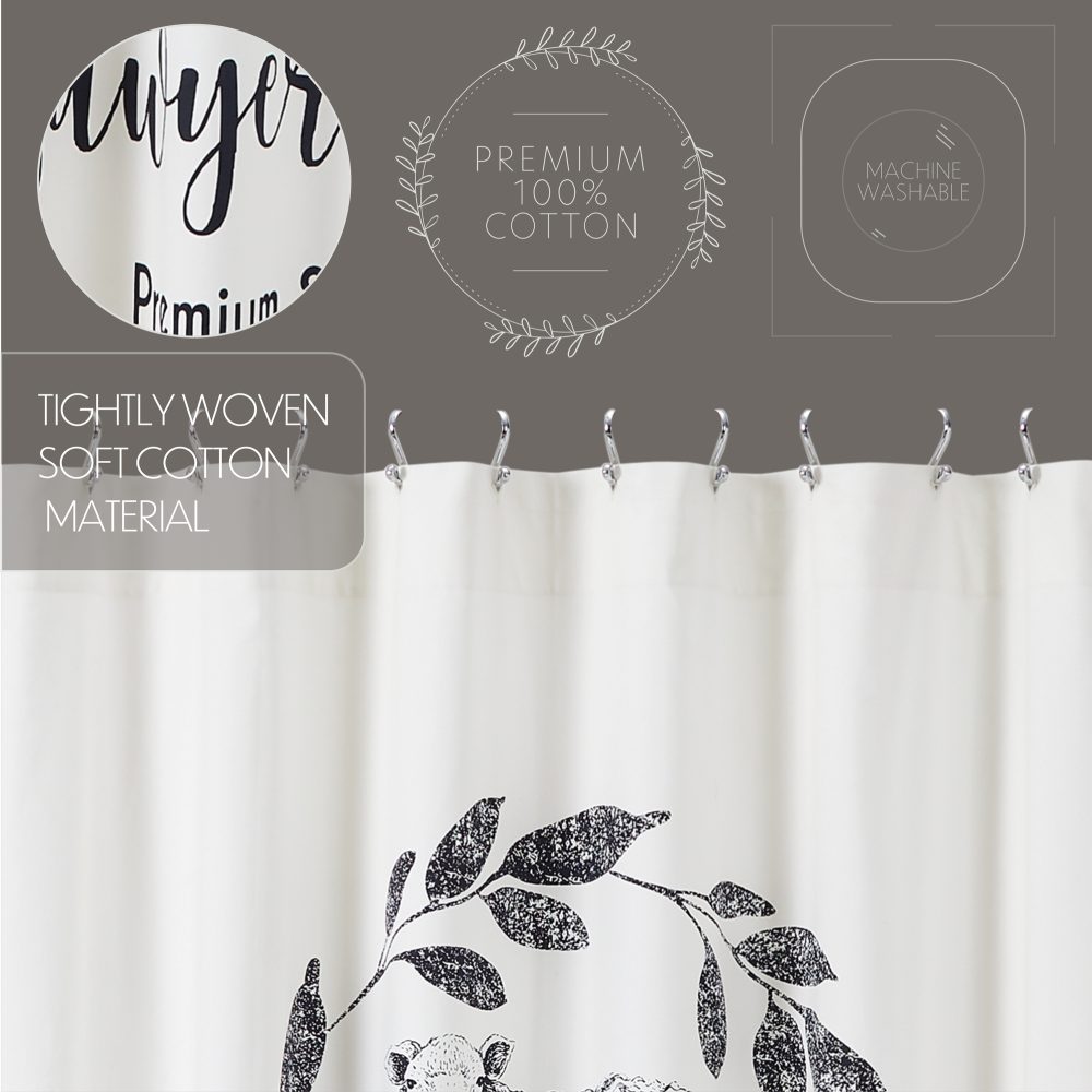 Sawyer Mill Black Sheep Shower Curtain 72x72 - Image 7