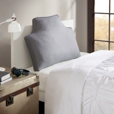 Intelligent Design Oversized Headboard 100% Cotton Canvas Pillow in Grey, One Size ID30-1482