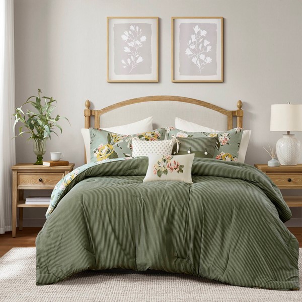Madison Park Salara Comforter Set in Green, Cal King MP10-8900 - Image 2