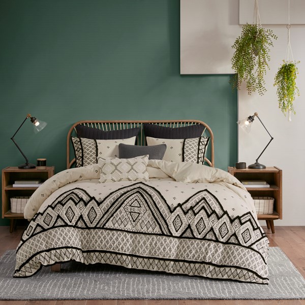 INK+IVY Marta 3 Piece Flax and Cotton Blended Duvet Cover Set in Natural, Full/Queen II12-1110 - Image 2