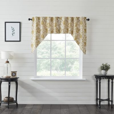 Dorset Gold Floral Swag Set of 2 36x36x16