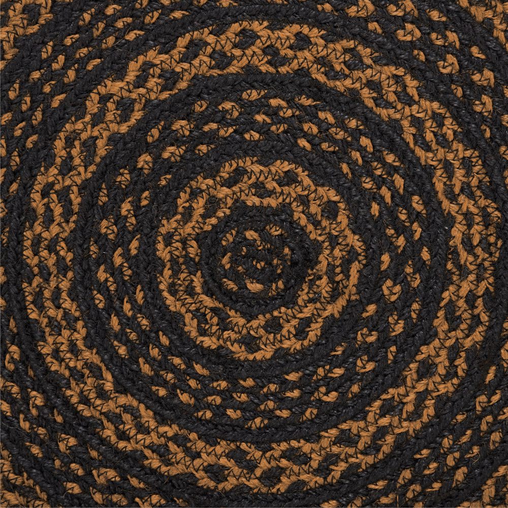 Black & Tan Jute Chair Pad 15 inch Diameter - Image 3