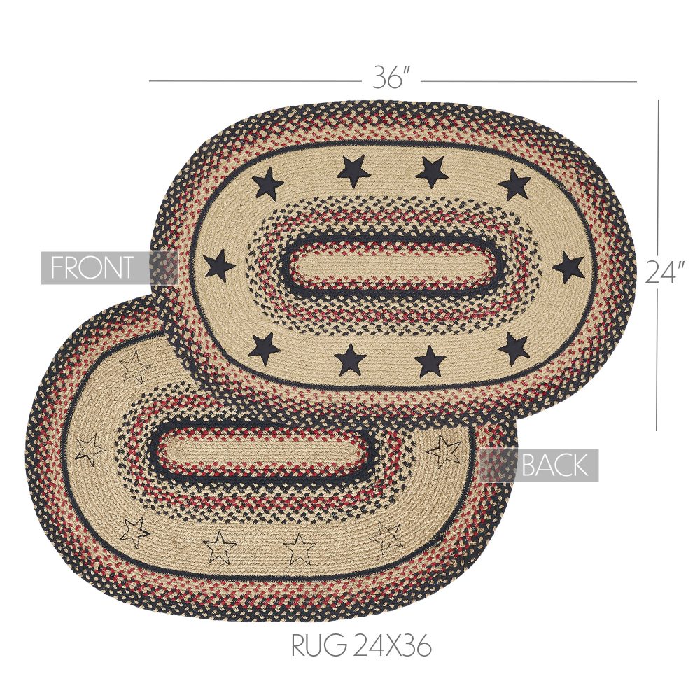 Colonial Star Jute Rug Oval 24x36 - Image 4