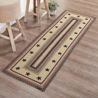 Colonial Star Jute Rug/Runner Rect w/ Pad 24x78