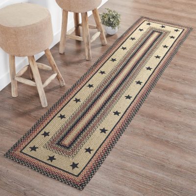 Colonial Star Jute Rug/Runner Rect w/ Pad 24x96