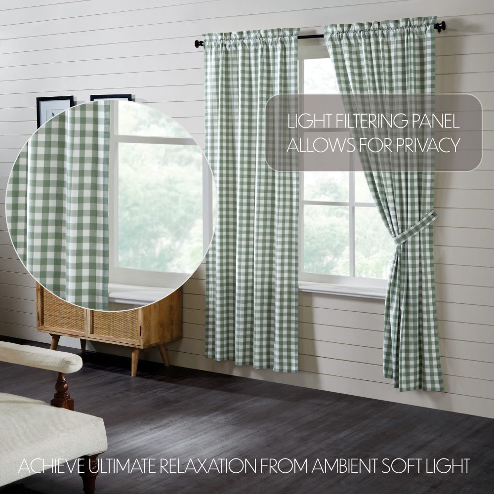 Annie Buffalo Green Check Panel Set of 2 84x40 - Image 6