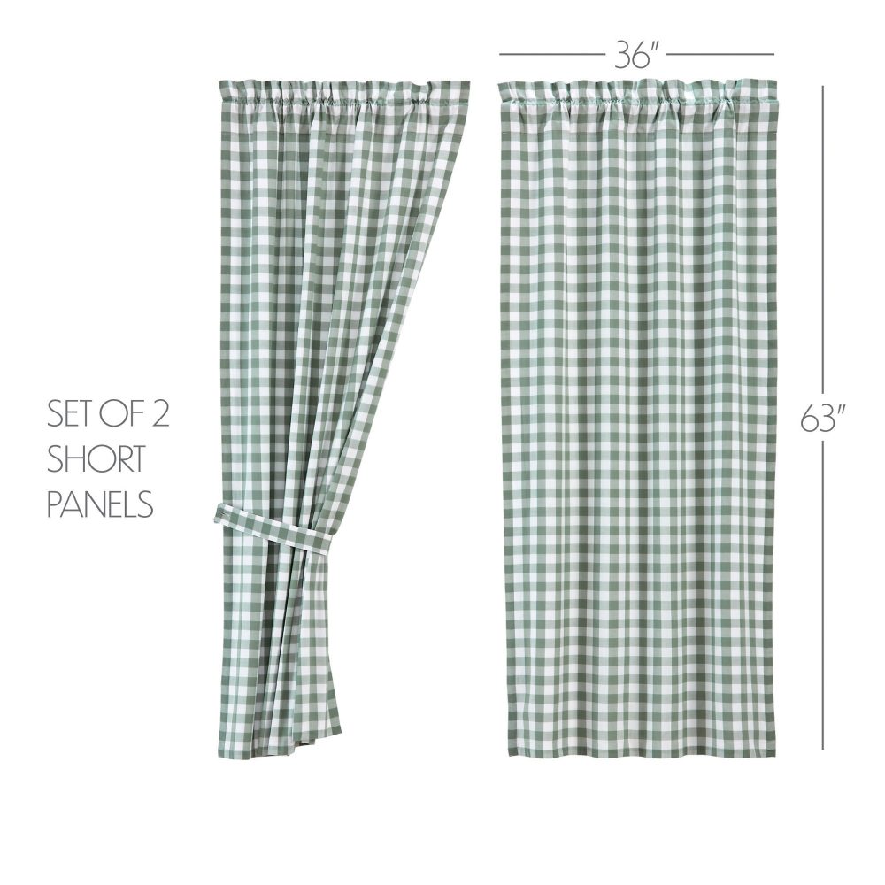 Annie Buffalo Green Check Short Panel Set of 2 63x36 - Image 5