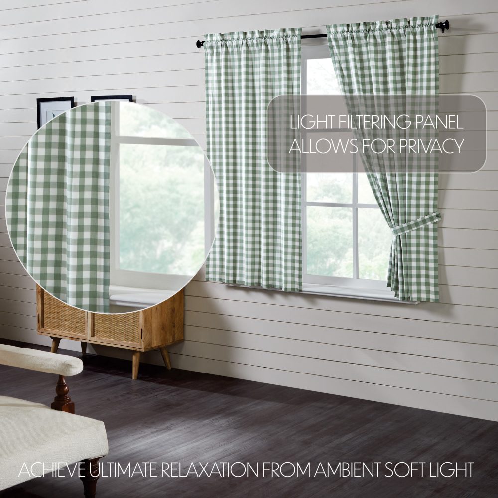 Annie Buffalo Green Check Short Panel Set of 2 63x36 - Image 6