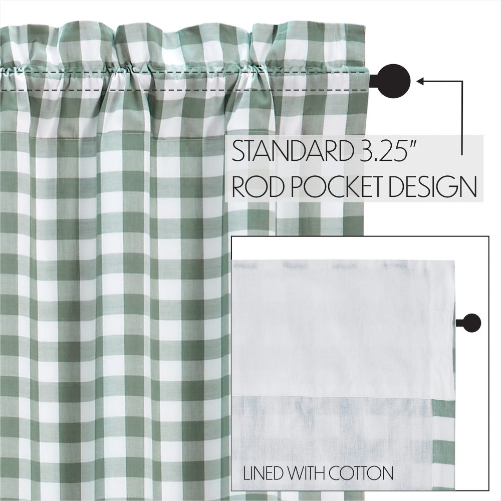 Annie Buffalo Green Check Short Panel Set of 2 63x36 - Image 8