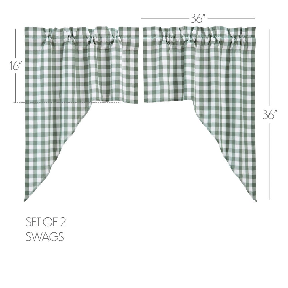 Annie Buffalo Green Check Swag Set of 2 36x36x16 - Image 5